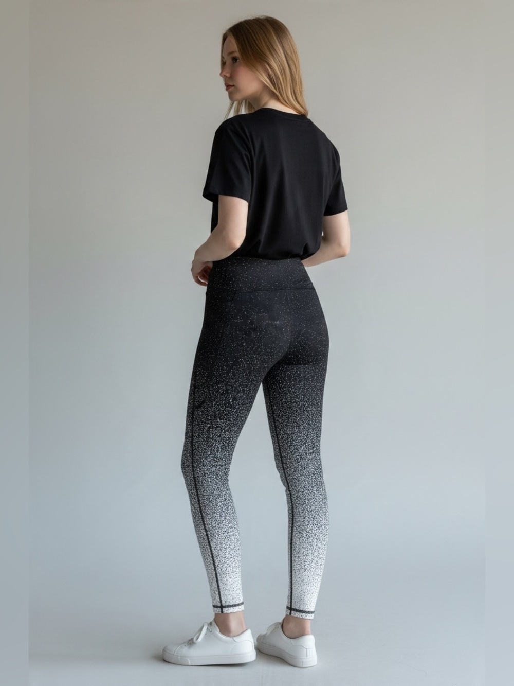 Talbots Black-to-White Ombre Leggings